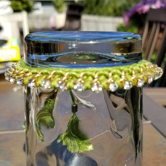 Set of 3 colorful rhinestone and thread bracelets - Picture 2 of 7